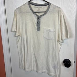 Banana Republic White Henley T Shirt